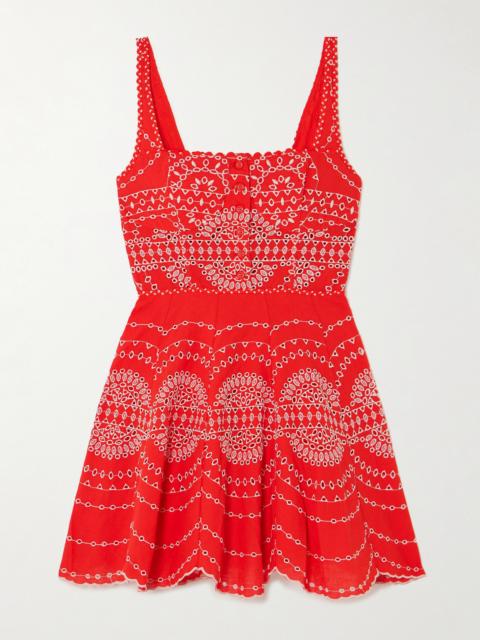 Charo Ruiz Winnie Broderie Anglaise Cotton-blend Mini Dress