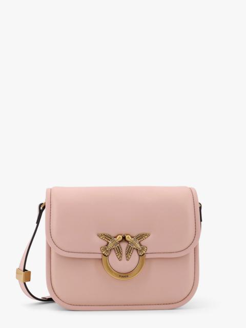 Pinko Love Box Leather Crossbody Bag