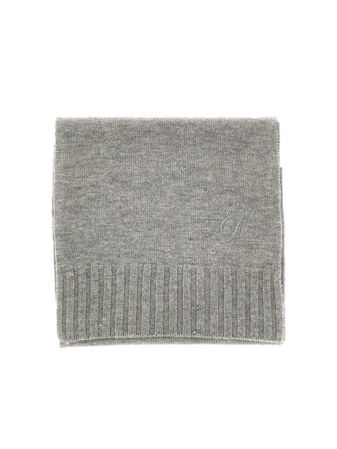 EMPORIO ARMANI WOOL SCARF WITH LOGO EMBROIDERY