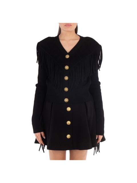 Balmain Balmain 5-Button Fringed Cardigan