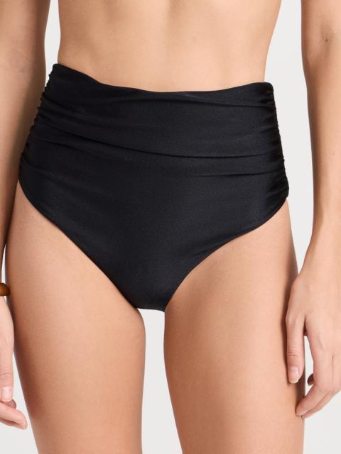 SIMKHAI Teya High Waisted Ruched Bikini Bottoms