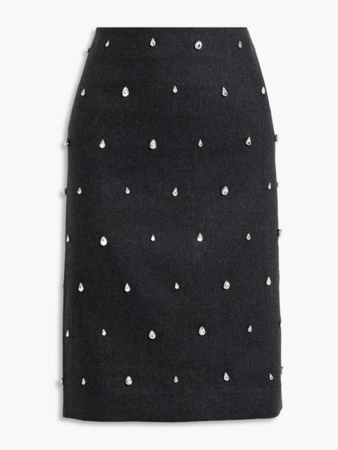 A.L.C. Opal crystal-embellished wool-blend felt pencil skirt