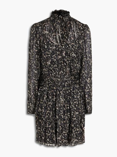 Other Designers Ruched floral-print jacquard mini dress