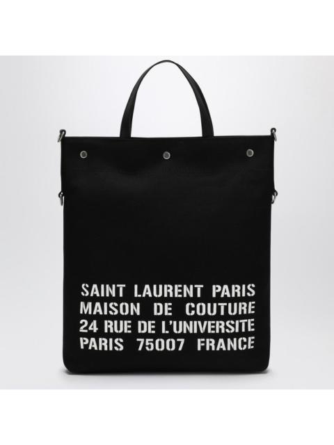 SAINT LAURENT Saint Laurent North/South Tote Bag In Black Canvas Men