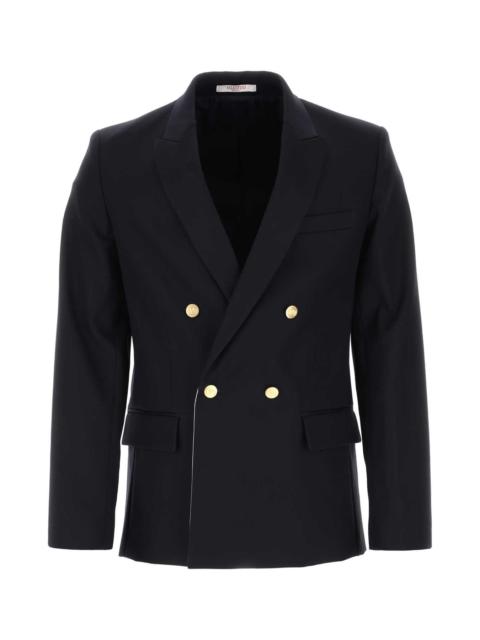 Valentino Valentino Garavani Men Navy Blue Cotton Blazer