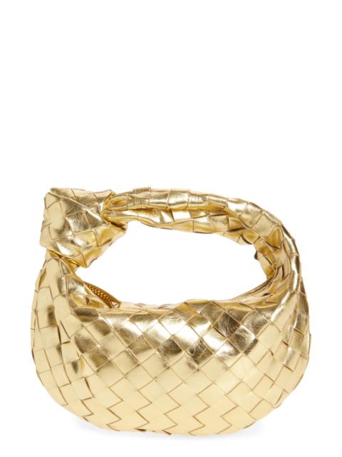 Bottega Veneta Bottega Veneta Mini Jodie Intrecciato Metallic Leather Top Handle Bag in 8922 Gold-M Brass at Nordst