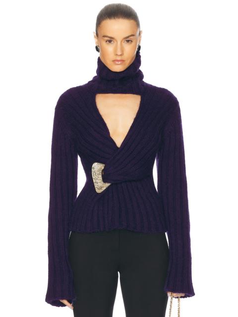 AREA Twisted Turtleneck Sweater