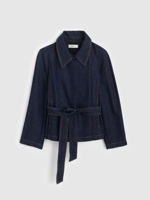 Madewell Denim Double-Breasted Crop Trench Coat