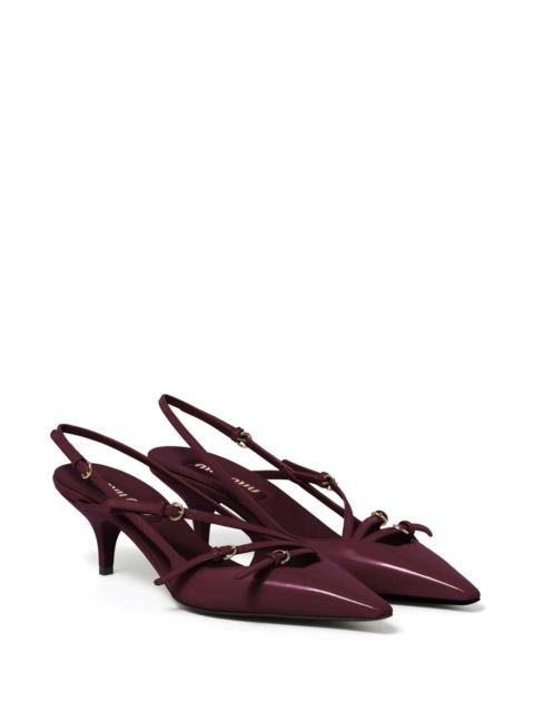 Miu Miu Miu Miu Buckle-embellished Slingback Pumps