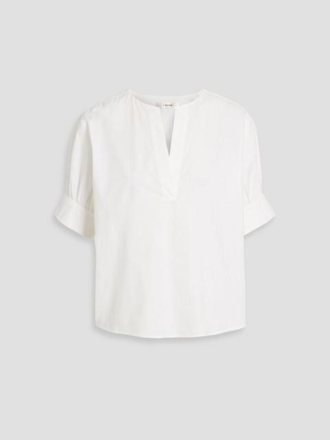 FRAME Gathered cotton-poplin top