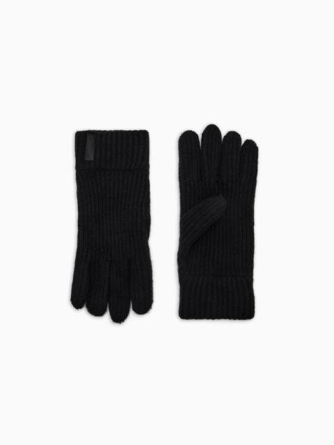 GIORGIO ARMANI Gloves in pure cashmere knit
