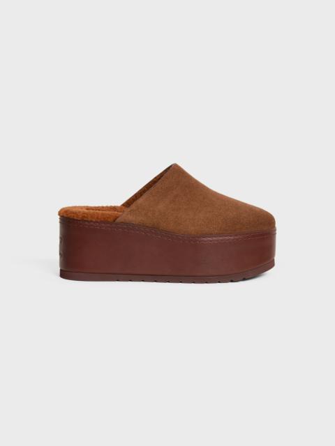 CELINE CELINE DANA WEDGE MULE IN SUEDE CALFSKIN