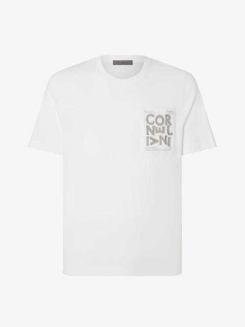 CORNELIANI White crew neck cotton jersey t-shirt