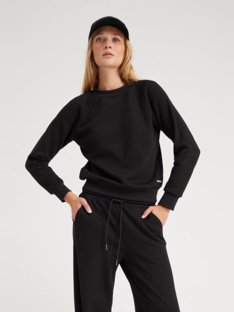 SPRWMN BLACK SHRUNKEN RAGLAN SWEATSHIRT