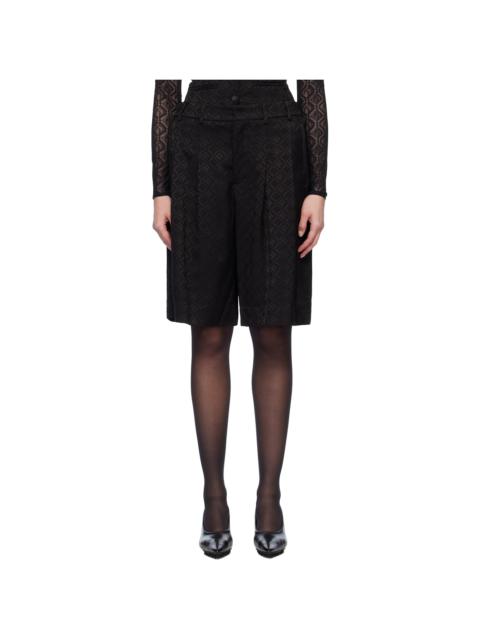 Marine Serre Black Moon Diamond Jacquard Tailoring Shorts