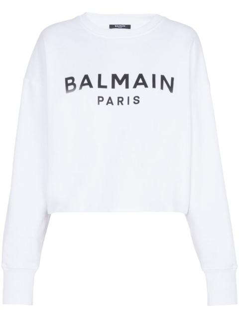Balmain Balmain Women Logo Organic Cotton Cropped Sweatshirt