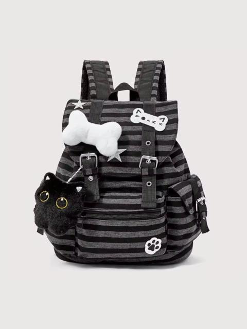 Other Designers Japanese Brand - 🖤💀 Y2K PUNK EMO Backpack - Black/Grey Stripe