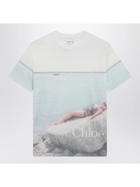 Chloé Chloe Crewneck Logo T-Shirt In Cotton Jersey, Iconic Milk Women