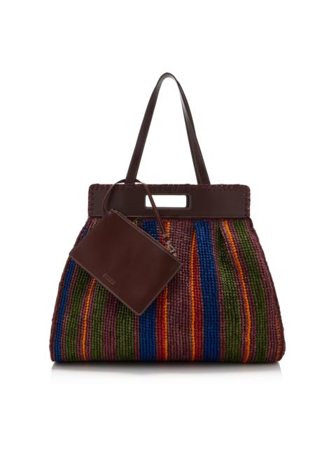 STAUD Rue Raffia Tote Bag stripe