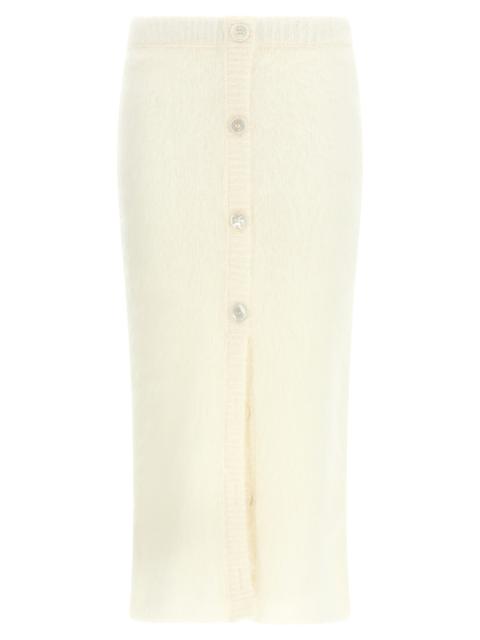Alessandra Rich Carded Mohair Skirts White
