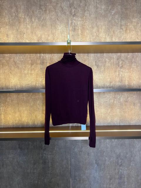 CELINE Celine Burgundy Turtle Neck Sweater