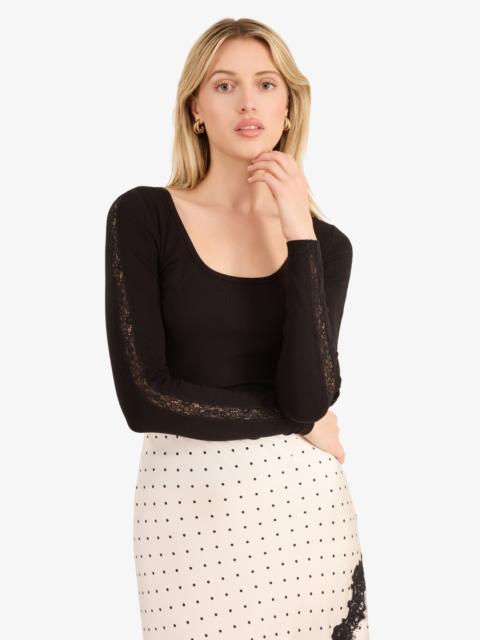 CAMI NYC SKYLER RIB KNIT TOP BLACK