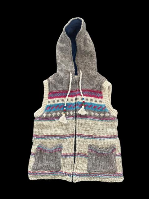 Blue Blue Japan JAPAN Brand Hand Knit Navajo Style Vest With Hoodies
