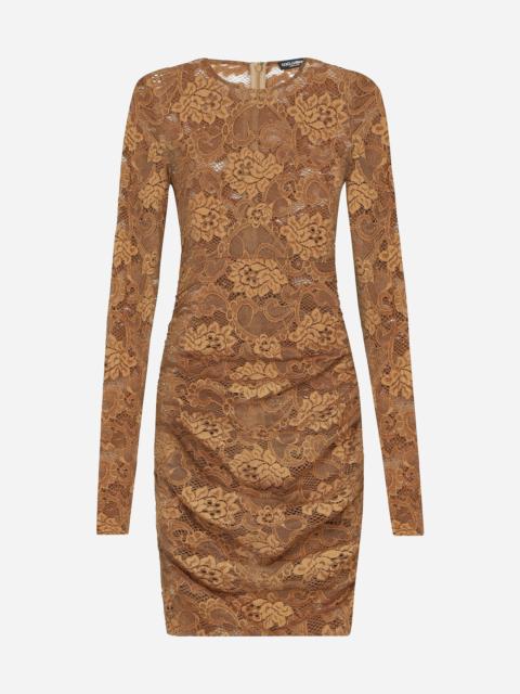 Dolce & Gabbana Short floral lace dress