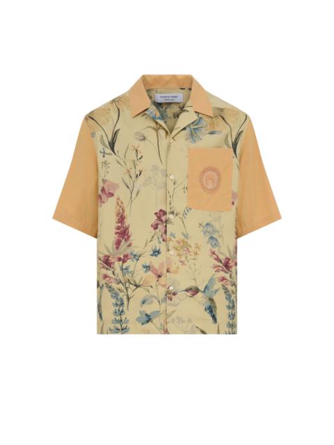 Marine Serre Upcycled Floral Linen Bowling Shirt