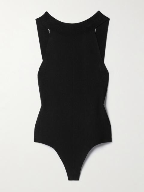 KHAITE Campagna Open-back Stretch-knit Thong Bodysuit