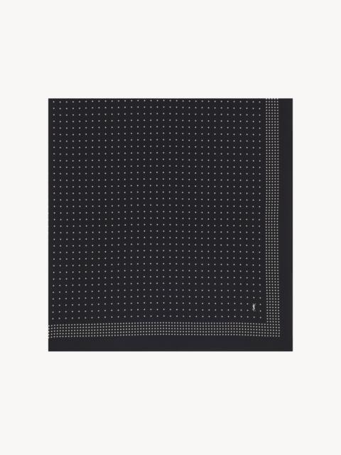 SAINT LAURENT SQUARE SCARF IN DOTTED SILK CREPE