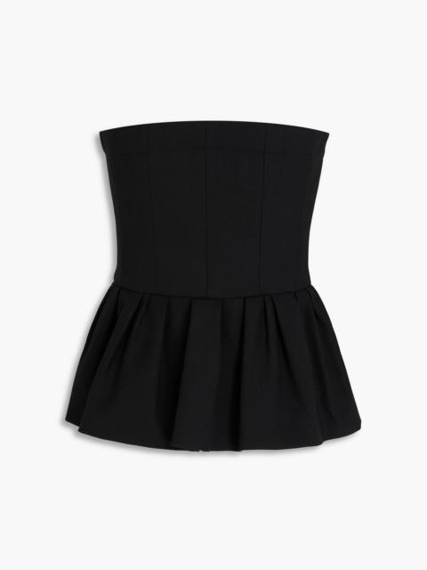 maje Strapless twill peplum top
