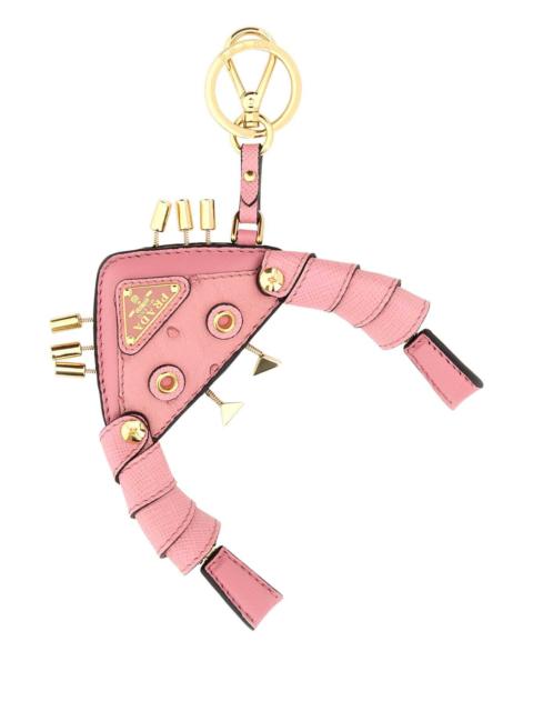 Prada Women Pink Leather Key Ring