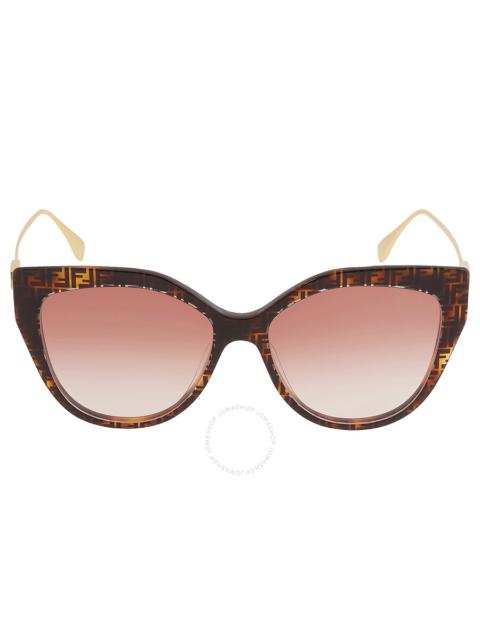 FENDI Fendi Light Brown Cat Eye Ladies Sunglasses FE40011U 55T 57