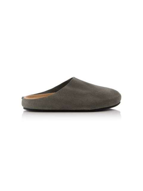 The Row Hugo Suede Mules olive