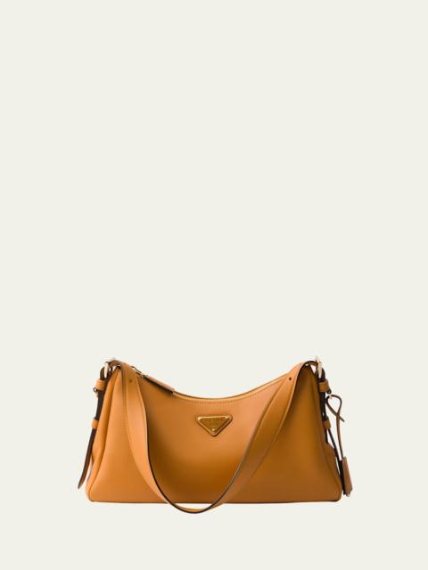 Prada Medium Aimee Zip Leather Shoulder Bag