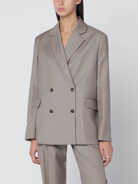 Loulou de Saison Double-breasted wool jacket in taupe color