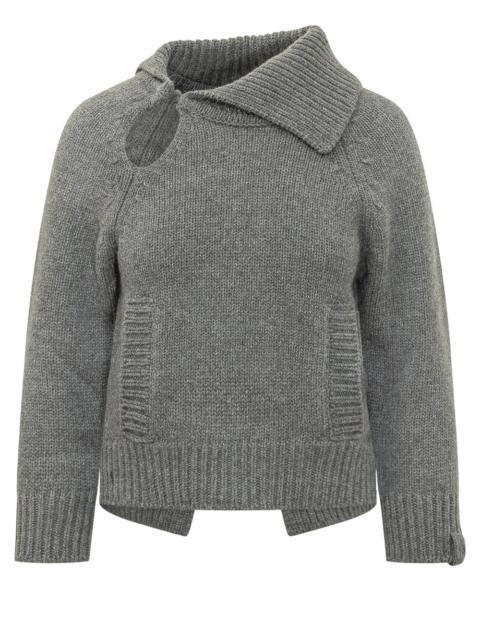Victoria Beckham Maglione  In Lana Con Collo Asimmetrico Women