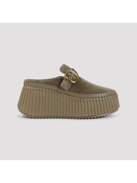 Chloé CHLOE Nama Dusty Khaki Mules New & Authentic (Women's size:9