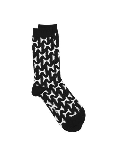 HENRIK VIBSKOV JAZZHANDS SOCKS HOMME - BLACK WHITE HANDS