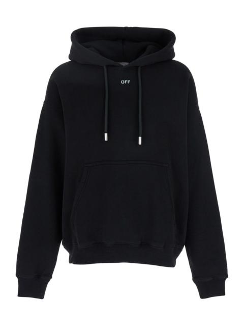 Off-White Men 'Vibe Arrow Skate' Black Hoodie With Drawstring Hood And Maxi Logo Print On The Rear I