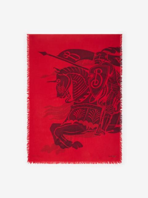 Burberry Wide EKD Wool Scarf