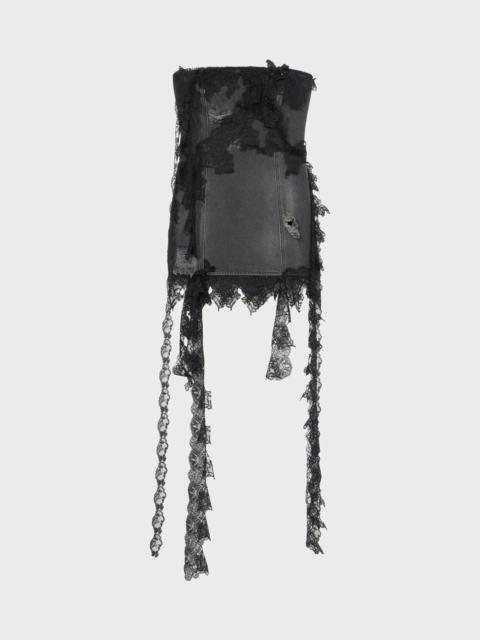 Blumarine MINI DENIM DRESS WITH LACE
