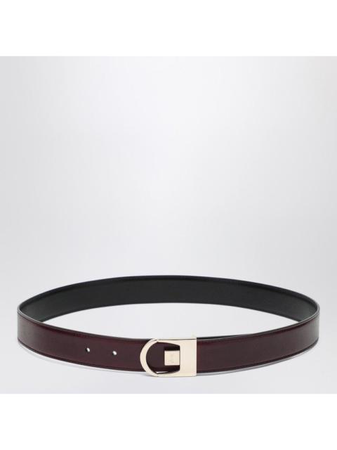 Saint Laurent Reversible Belt In Black/Burgundy Leather Women
