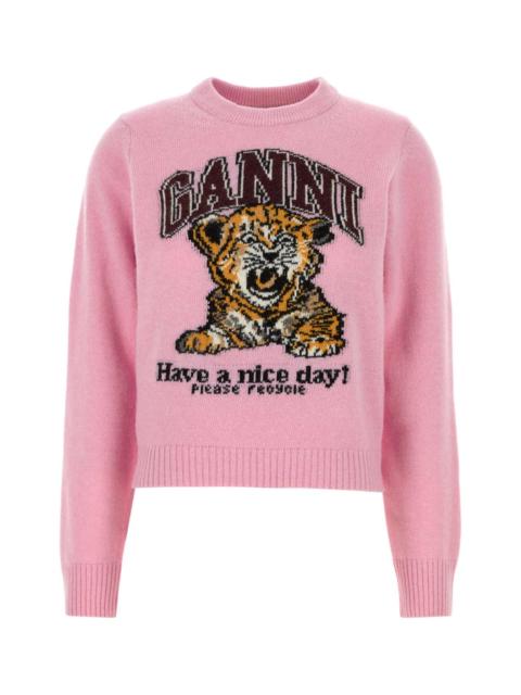 GANNI Ganni Women Pink Wool Blend Sweater