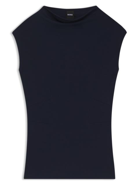 BOSS HIGH-NECK TOP IN MATTE FABRIC