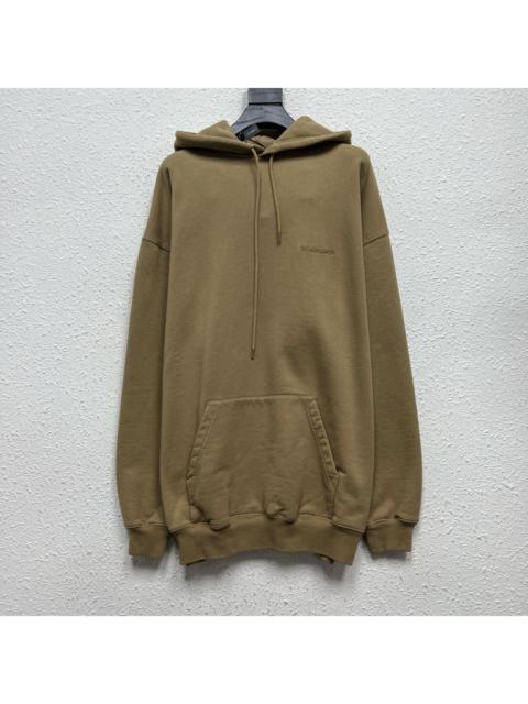 BALENCIAGA Balenciaga Wheat Double B Embroidered Logo Hooded Sweater