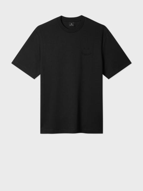 Paul Smith Casual-Fit Black Embossed 'Happy' T-Shirt