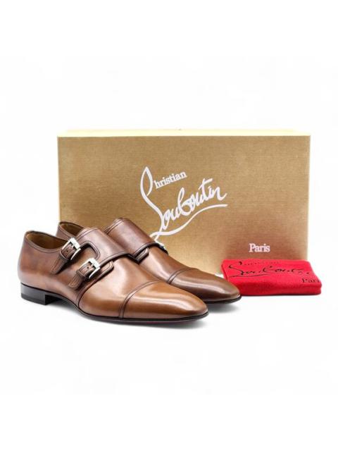 Christian Louboutin Mortimer Monk Leather Shoes Brown EU 41.5 US 8.5 - NWB $1045