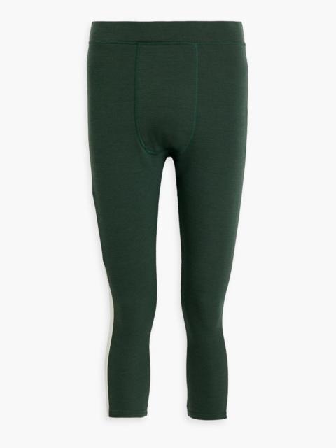 Other Designers Voss cropped striped merino wool-blend leggings